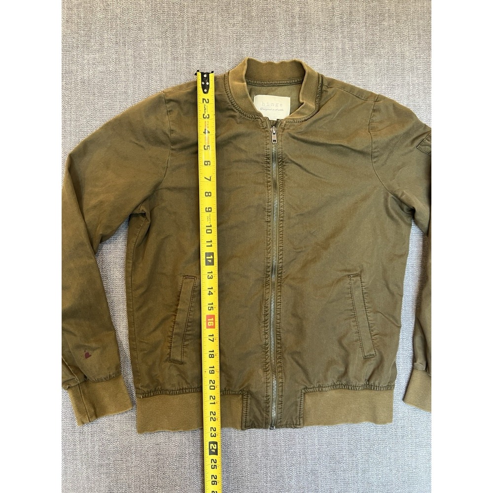 Hinge Olive Bomber Jacket Women's XS Zip Front Lightweight Seattle - Picture 8 of 12